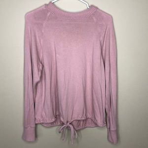 A new day medium pink long sleeve top tie waist